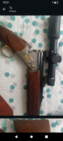 Vendo rifle exprés superpuesto Bettinsoli, calibre 9,3x74.
En perfecto estado. Monturas desmontables y 10