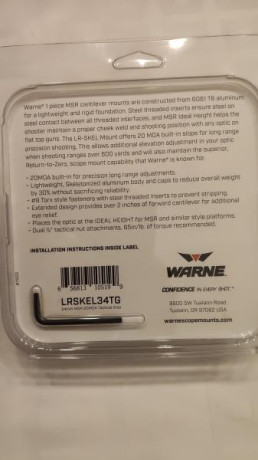 Se vende Montura Warne LR-SKEL MOUNT 20MOA de 34mm de tubo. Esta nueva, montada en carabina del 22lr. 02