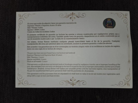 Kemen T4 fabricada y estrenada en 2021, con documentación. 4 cajones disparados. 5 chokes Briley con rosca 41