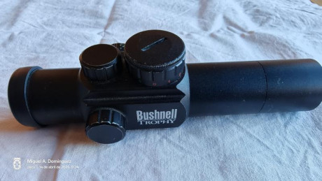 Vendido. Visor Bushnell Trophy en buen estado, listo para usar. Incluye anillas Apel de 30 mm.
Características 02