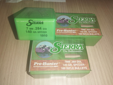 Saludos
Vendo 275 proyectiles .284 para 7mm, Sierra Prohunter  SP140gr.

90E portes incluidos en la peninsula. 01