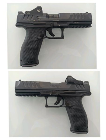 Se vende Walther PDP full size (5 pulgadas), con punto rojo Vortex Viper de 6 moas. Con 5 cargadores y 01