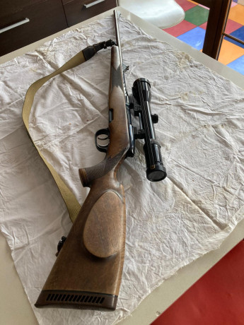 Vendo rifle Steyr Mannlicher-M calibre 30-06 Spr de cerrojo y gatillo con pelo y visor Swarovski Habicht 12