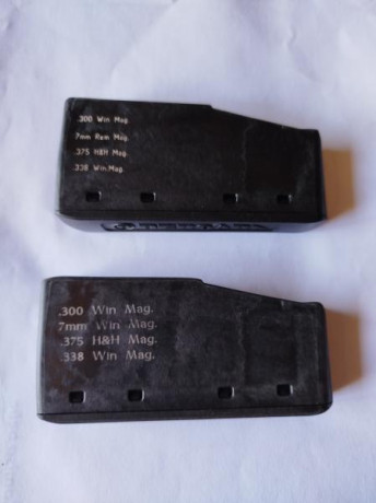 Hola, vendo dos cargadores para Bergara B14 para calibres magnum, precio 55 Euros envio incluido, solo 00