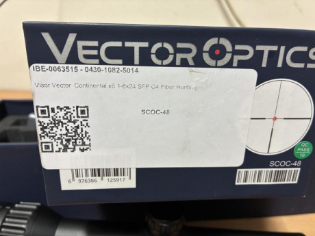 Vendo visor de batida, Vector optics continental 6x 1-6x24 el modelo fiber. Muy buena relacion calidad/precio. 00