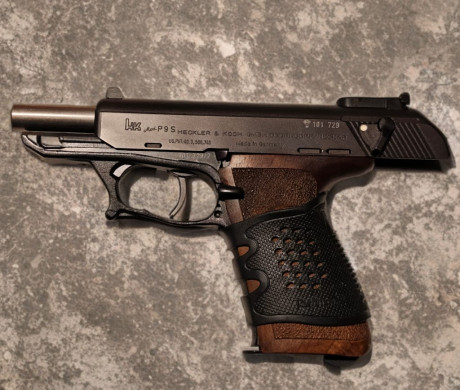 Vendo pistola H&K P9S EN 9 PB, esta nueva y con una precisión muy buena. La vendo por exceso de cupo, 00