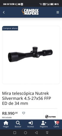 Hola que tal.Pongo a la venta Visor Nutrek Silvermark 4,5-27x56 en primer plano focal,iluminado.
Está 50