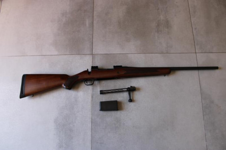 Hola. Vendo rifle MOSBERG PATRIOT WALNUT, 30-06.
Único dueño. Solo ha disparado cuatro cajas de 20, en 00