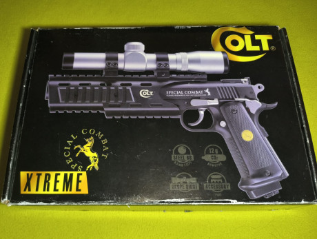 Colt Special Combat Xtreme (réplica de CO2 con marcas originales “Colt”) 

Nueva a estrenar comprada en 00