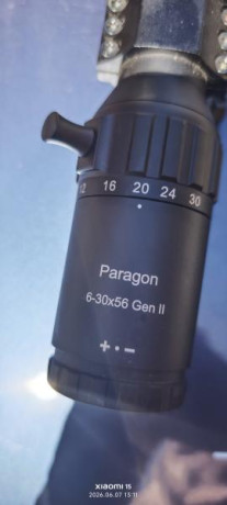 Vendo vector óptic Paragon 6-30x56 gen 2 impoluto. Tiene muy poco uso siempre montado en pcp. Se incluye 02