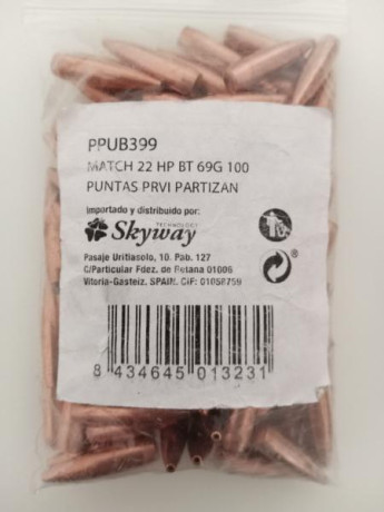 Vendo 100 Puntas 222REM de 69 gr HPBT-Prvi

20 € envio incluido por inpost, pago bizum o tranferencia 02