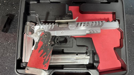 Hola,
Vendo SPS Vista Star 9mm, visor C-More RTS2 de 8 moas. Kit desconector/fiador Extreme Engineering, 00