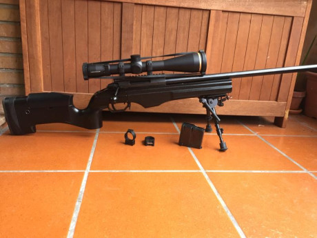 Modelo: Sako TRG 22 BLACK
Calibre: .308 Winchester
Cañón pesado flotante
Longitud del cañón: 660 mm roscado 00