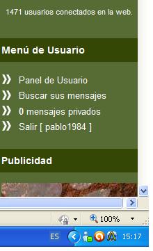 Hola a todos, son las 18:49 horas del dia 15-02-2011 y estamos conectados nada menos que 1035 usuarios, 50