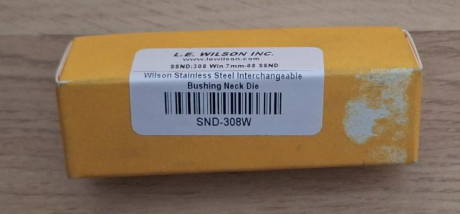 Se vende Die Wilson cal. 308 para recalibrar únicamente el cuello de la vaina, sin alterar el cuerpo ni 00