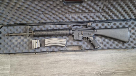 AR-15 calibre 222 Remington, marca Olympic Arms. Cañón pesado, culata rígida, cargador conforme a la legislación 02