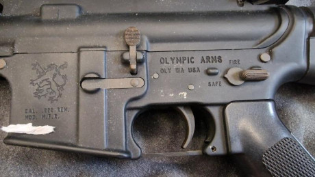 AR-15 calibre 222 Remington, marca Olympic Arms. Cañón pesado, culata rígida, cargador conforme a la legislación 01