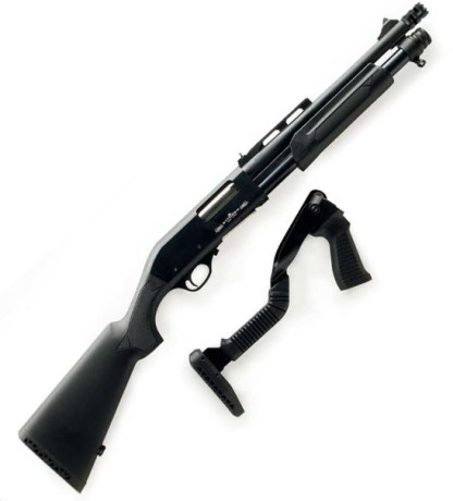 Vendo escopeta Stinger Tactical, con las dos culatas, la "tradiconal" y la táctica plegable. 00
