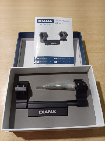Montura Diana Zero Recoil, con muelle para absorber el retroceso de la carabina (hasta el 99% dice el 00