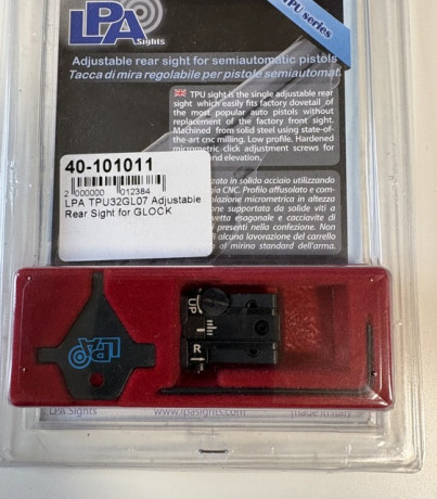 Vendo alza LPA TPU32GL07
para Glock. Solo se ha montado para probarla, no se ha usado prácticamente. 
Precio 01
