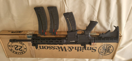 Hola a todos,
Pongo a la venta mi carabina semiautomática Smith & Wesson M&P15-22 Sport en calibre 00