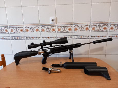 Hola, vendo o cambio una Snow Peak M 18, cal. 5.5, con gatillo suavizado, dos depósitos con sus respectivas 00