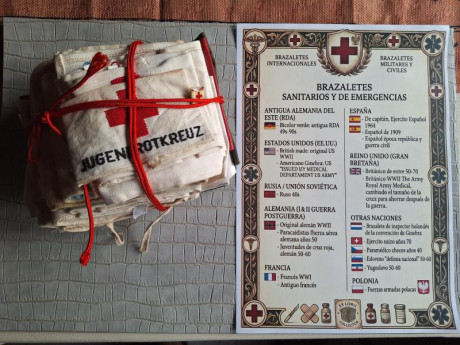 Buenos días compañeros,

Pongo a la venta esta colección con 21 brazaletes sanitarios, tanto militares 01