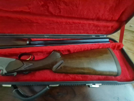 Hola. Vendo escopeta Lanber 2097 sporting luxe, 76cm, choques, expulsora, selectora, punto fibra, maletin, 01