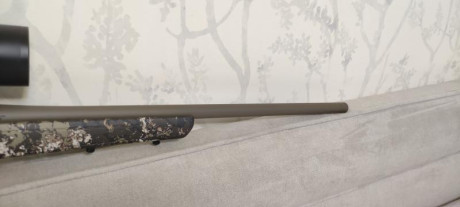 CVA Cascade modelo Wideland,en calibre 308w,sintético camuflaje con tratamiento Cerakote,cañón flotado 02