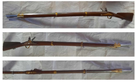 Se vende réplica del mosquete español modelo 1757. Está guiado con la licencia AE y por lo tanto apto 02