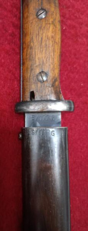 Se vende bayoneta para K98 fabricada en 1935, año de creación de la Wehrmacht. Con su vaina a juego numerada 11
