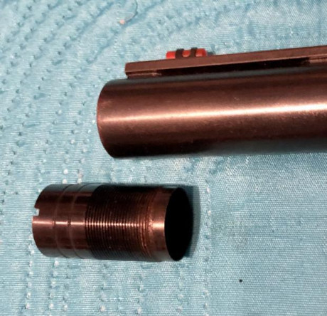 Vendo escopeta de corredera MOSSBERG 500 calibre 12/76 con dos cañones; uno liso de 71 cm con chokes intercambiables 20