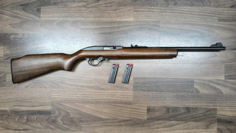 Vendo carabina semiautomática de la marca Magtech, calibre 22LR.
Buen estado y funcionamiento perfecto. 00