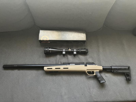 Vendo carabina PCP Snowpeak M30C, calibre 5.5 mm, en perfecto estado estético y mecánico. Incluye visor 02