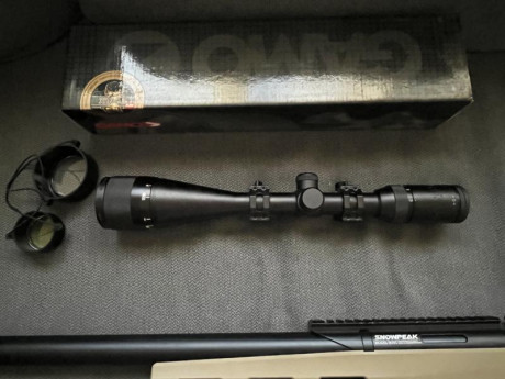Vendo carabina PCP Snowpeak M30C, calibre 5.5 mm, en perfecto estado estético y mecánico. Incluye visor 12