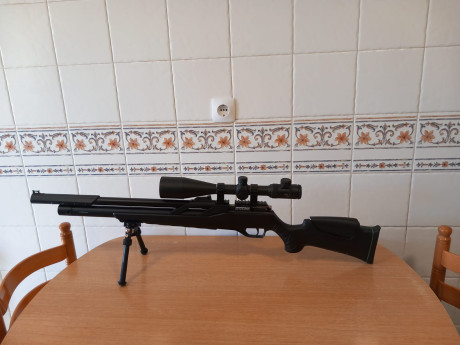 Hola, vendo una Snow Peak T-Rex Montecarlo, regulada, culata sintetica, cal. 5.5. tres cargadores rotativos 01