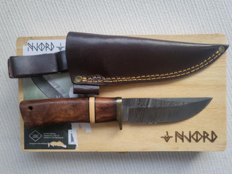 Vendo Njord Official Oskar Damascus, cuchillo fijo de estilo Bushcraft/Outdoor, de fabricación europea 00