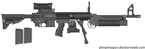 bueno,diseñen su propia arma y cuelgen la foto

 http://pimpmygun.doctornoob.com/  50