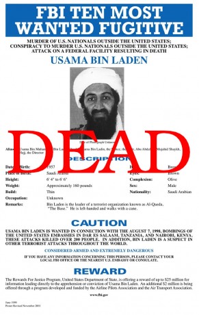 Hola, pues eso, que por fín se ha hecho justicia: Bin Laden está muerto.
Saludos 30