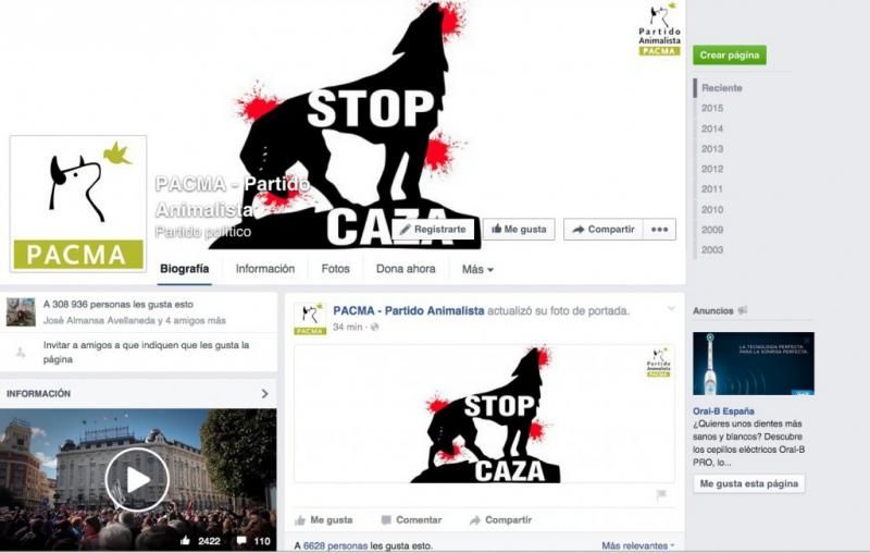 armas Facebook PACMA stop caza