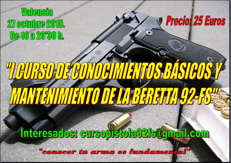 Curso de conocimientos básicos y mantenimiento de la Beretta 92 FS