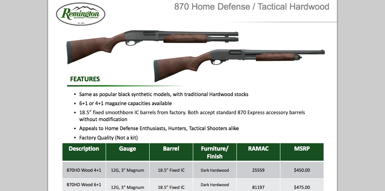 armas remington 870 tactical